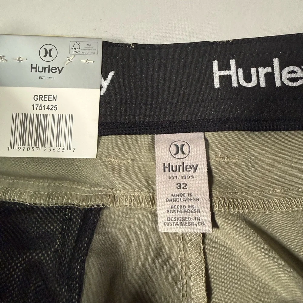Hurley Jet Set Tech Pants‎ 32x34 Green Stretch Surfer